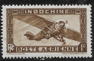 FRANCE French Indochina 1933 - Air Mail - Single-engine Airplane 1C MLH OG VF - Picture 1 of 2