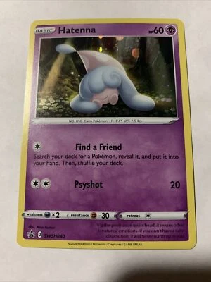 Hatenna SWSH040 Sword and Shield Black Star HOLO Promo Pokemon Card NM Tcg - Image 1 of 3