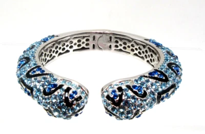 JOAN BOYCE Brazalete Clamper Serpiente Estrás Azul y Negro Esmalte Foto 1 de 4