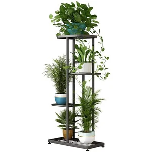 LINZINAR Plant Stand Indoor Outdoor Metal 4 Tier 5 Potted Multiple Flower Pot... - Picture 1 of 7
