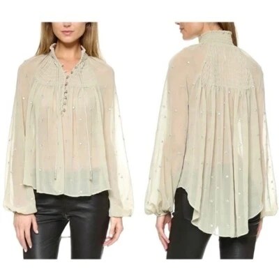 Free People Ready to Run Blouse Large Embroidered Peasant Bohemian Tunic Long - Image 1 of 4