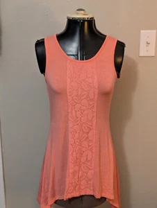 Zenana Outfitters Western Lace Trimmed Trapeze Tank Womens Size Small - Picture 1 of 4