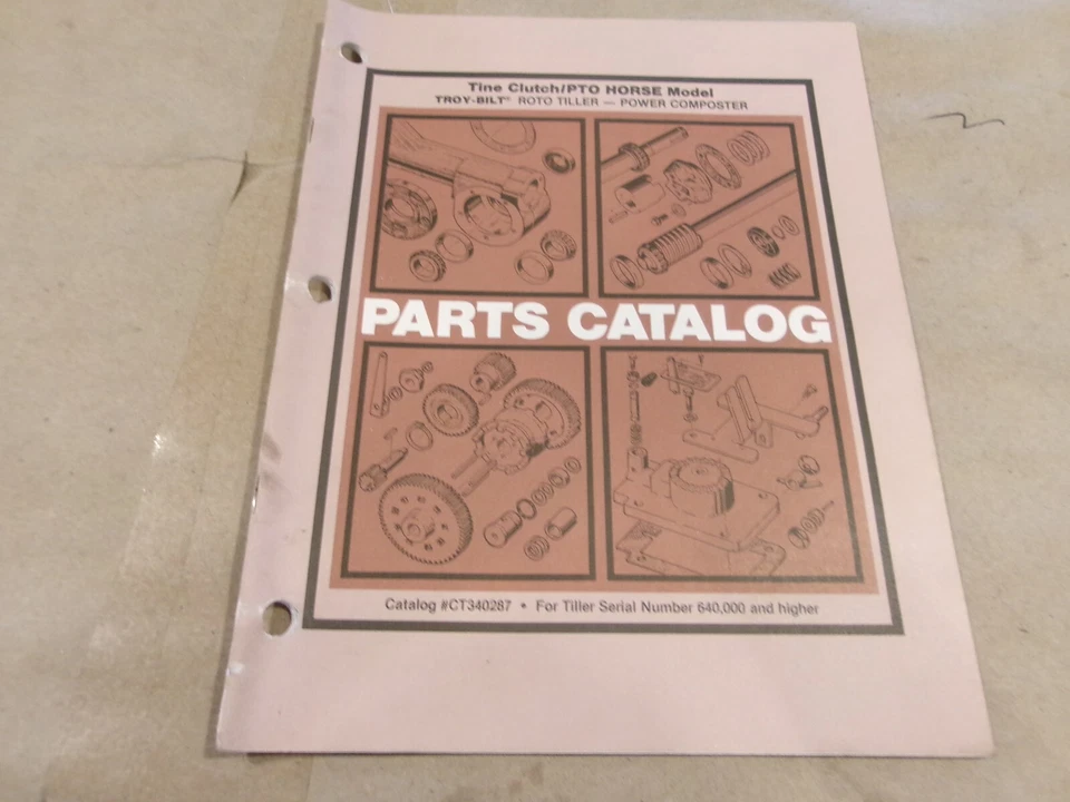 TROY-BILT ROTO TILLER POWER COMPOSTER TINE CLUTCH/PTO HORSE MODEL PARTS CATALOG - Изображение 1 из 1