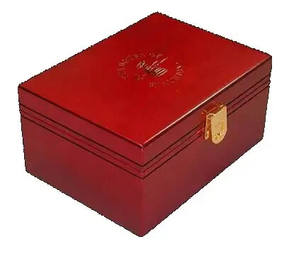 Small Red Burl Premium Chess Box-With Logo - Image 1 of 1