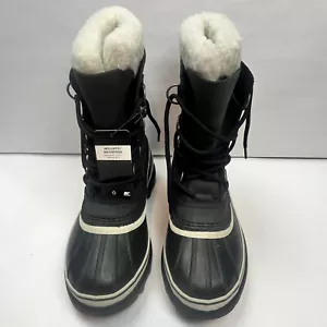 SOREL Womens Caribou Waterproof Winter Boot Black Stone Lace Up Size 6 US New - Picture 1 of 10