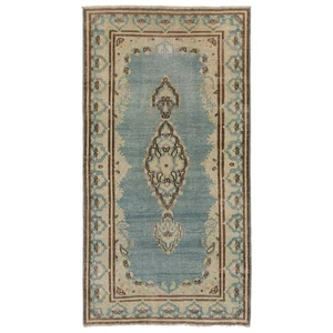 Vintage 160x86 cm Handgeknüpfter Perserteppich Orient Carpet Rug Modern Blau - Picture 1 of 10