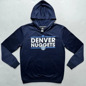 (Y Large) Navy Blue Denver Nuggets NBA Authentic sweatshirt hoodie Youth Large - Picture 1 of 8