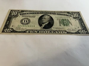 1928B $10 Ten Dollar Federal Reserve Note D Cleveland D20882933A - Picture 1 of 4