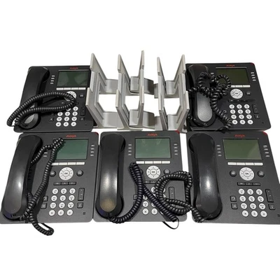 Lote 5 Telefone IP Gigabit Avaya 9608G com Suportes Preto Sem Cabo de Alimentação Trabalho Escritório - Imagem 1 de 4