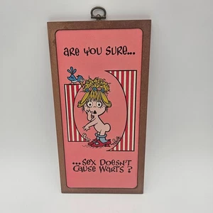 Vintage 1970's Novelty Humorous Humor Risque Sex Women STD Wall Plaque  - Picture 1 of 4