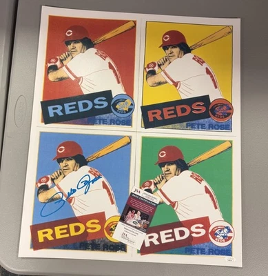 Pete Rose Cincinnati Reds Andy Warhol Art Museum Signed Print JSA authentic - Image 1 of 4