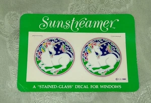 Vintage 80s Illuminations Sunstreamer Unicorn Stained-Glass Window Decal Sticker - Picture 1 of 2