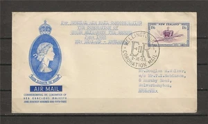 New Zealand England 1953 special airmail Elizabeth Coronation cover clean - Picture 1 of 2