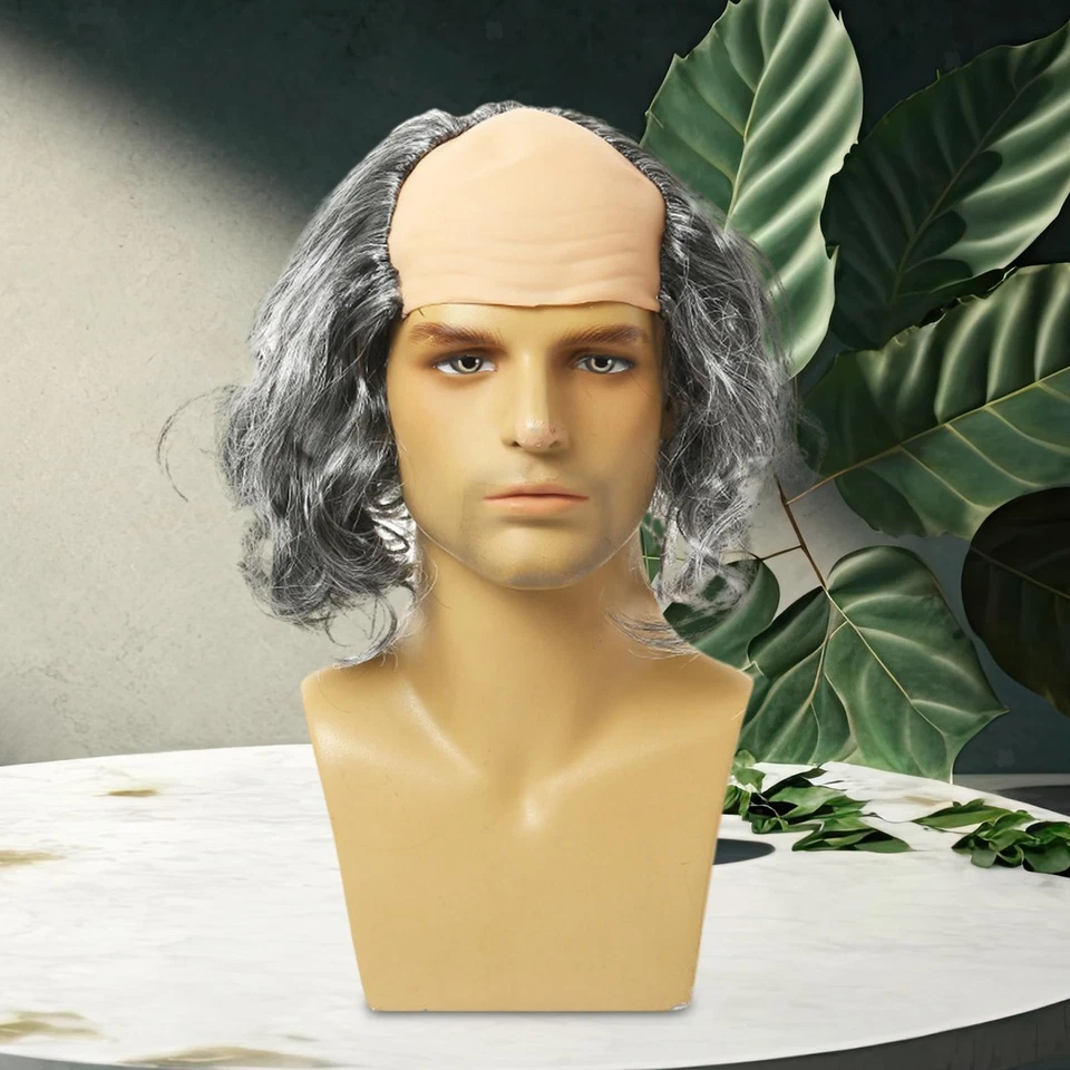 Peluca Calva Universal Cómoda Calva Científicos Locos Peluca para Escenario Foto 1 de 1