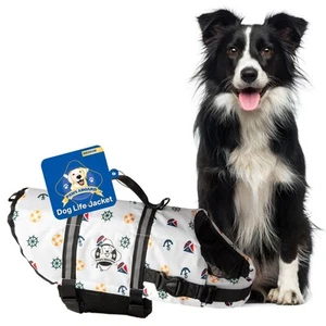 Nautical Dog Life Jacket Medium Reflective Safety Vest for Water Activities - Picture 1 of 7