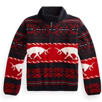 Polo Ralph Lauren Talla 5 Christmas Fair Isle 1/4 Cremallera Pullover Polar Suéter Nuevo con Etiquetas Foto 1 de 4