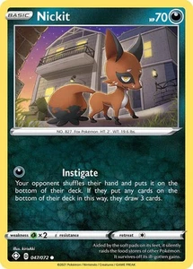 Pokemon Nickit Shining Fates 047/072 LP - Picture 1 of 1