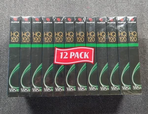 New Fujifilm HQ-120 Blank VHS Tapes 12 Pack 6 Hours Factory Sealed - Picture 1 of 3
