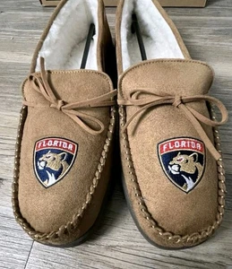 NHL Florida Panthers Faux Fur Slippers Mens Mediem fits Size 9-10 New In Box - Picture 1 of 6