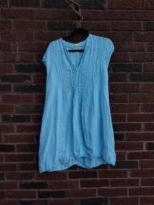 CP Shapes Regina Flügelärmel Tunika Bluse blau-weiß gestreift Leinen Medium  - Bild 1 von 11