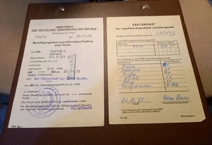 1975 East German visa issued to West German visitors + 1 Duty Declaration RARE - Picture 1 of 5