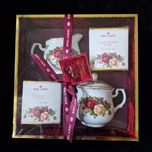 Juego de regalo de té de la tarde Royal Albert Old Country Roses vintage en caja - Imagen 1 de 8