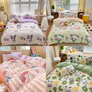 Kuromi Pachacco Cinnamoroll Melody Cotton Dormitory Quilt Bedding 3 Piece Set - Picture 1 of 25