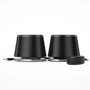 Amazon Basics Bluetooth and USB Computer Speakers with Blue Lighting Large Black - Bild 1 von 6