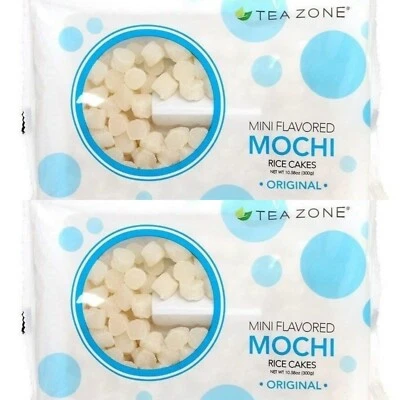 2 Packs Tea Zone Mini Flavored Mochi Rice Cakes Original 10.58 oz Each Pack - Image 1 of 4