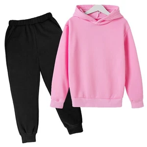 Kids Boys Girls 2Pieces Fleece Outfits Pullover Hoodies SweatSuit Tracksuit Set - Picture 1 of 37