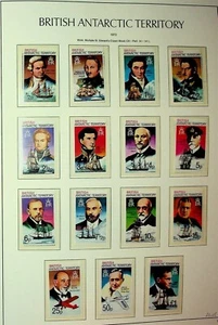 BRITISH ANTARCTIC TERRITORY (BAT) Sc 45-59+45A-59B NH SET OF 1975 - EXPLORERS - Picture 1 of 4