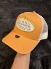 Von Dutch Cap Hat Trucker Classic Logo Boston Unisex One Size Peach White