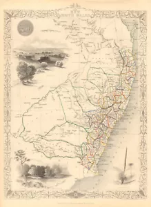 More details for new south wales. w/ mitchell/leichhardt explorers routes. rapkin/tallis 1851 map