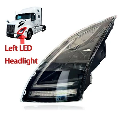 LED Headlight for Volvo VNL 2018-2024,Black Headlamp Driver (LH) Side - Image 1 of 4