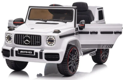 Mercedes G63 AMG, 4 Stoßdämpf, Kinderauto Kinderfahrzeug Kinder Elektroauto Weiß