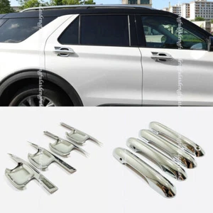 For Ford Explorer 2020-2022 Chrome Exterior Car Door Handle&Door Bowl Trim Cover - Picture 1 of 8
