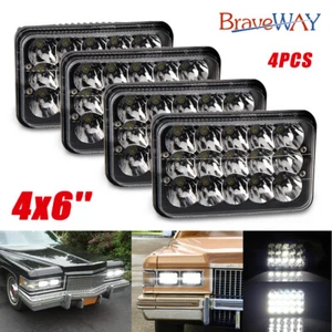 4X 4x6"inch Black LED Headlights Hi/Lo Beam For Cadillac Fleetwood DeVille 75-86 - Picture 1 of 16