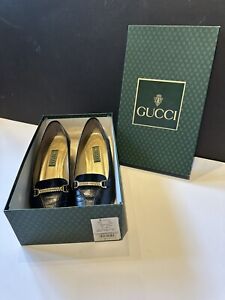 Vintage Gucci Leather Shoes with Original Box Size 37B Made In Italy