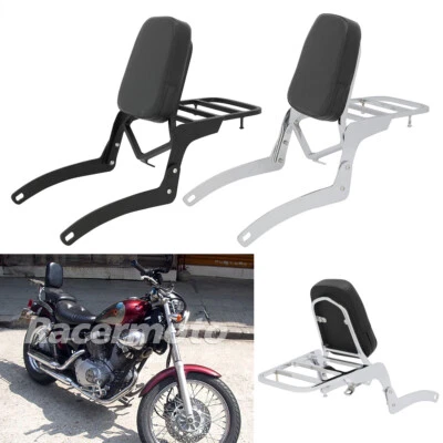 Backrest Sissy Bar Luggage Rack For Yamaha Virago XV125 XV250 V Star 250 89-2023 - Image 1 of 3