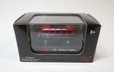 Malibu International Ltd VOLKSWAGEN BUS T1 SAMBA BLACK RED Diecast 1:87 Orig Box - Image 1 of 4