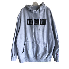 Champion Men's Hoodie Size 2XLT Tall Gray Camo Logo Cotton Fleece Pullover