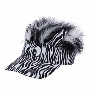 SOMBREROS DE PELO FLAIR CON PELO TALLA NIÑO VISERA DE CEBRA DE ALTA CALIDAD FIESTA DIVERSIÓN NIÑOS PELUCA - Imagen 1 de 1