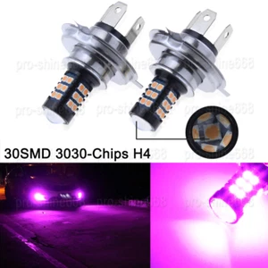 2x H4 9003 HB2 30SMD 3030 Pink Purple LED Fog Light Bulb CAR DRIVING DRL LAMP - Picture 1 of 11