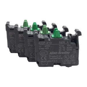 Lot of 4 Allen Bradley 800F-X10 Pushbutton Contact Block, 1NO, 600V 10A - Picture 1 of 6