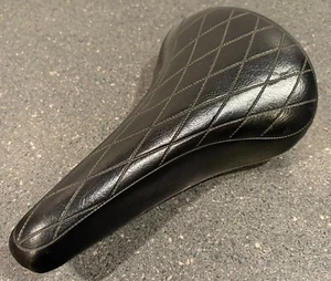 Panmax Takahashi quilted vintage black BMX Bicycle Saddle Seat Japan model 7386 - Picture 1 of 7