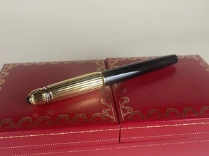 *Rare* Cartier Pasha de Cartier Gold & Black Lacquer Ltd Ed Fountain Pen w/ Box - Picture 1 of 9
