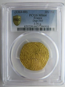 1364 France Charles V Franc a Pied PCGS MS64 French coin 3.76 grams Dup 360 - Picture 1 of 4