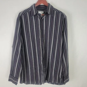 Concept Mens Shirt Size Large Multicolored Striped Long Sleeve Button Down - Picture 1 of 12