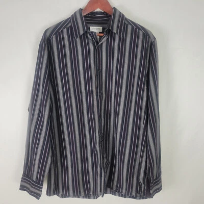 Concept Mens Shirt Size Large Multicolored Striped Long Sleeve Button Down - Image 1 of 4