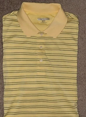 Mens Roundtree & Yorke Performance Short Sleeve Yellow Polo Shirt Size 2XT - EUC - Image 1 of 2
